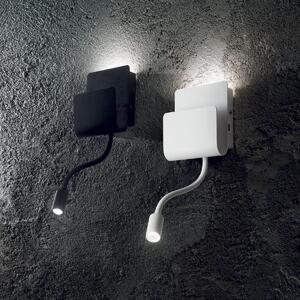 Ideal Lux 243160 LED nástěnná lampička Probe s vypínačem a USB 1x9W | 580lm |3000K - bílá