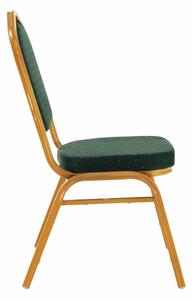 TEMPO Stohovatelná židle, zelená/zlatý nátěr, ZINA 3 NEW
