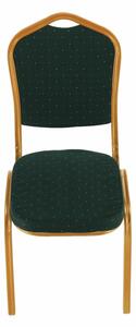 TEMPO Stohovatelná židle, zelená/zlatý nátěr, ZINA 3 NEW