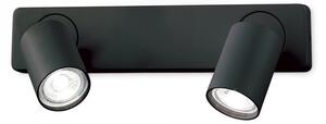 Ideal Lux 229034 stropní a nástěnná bodová lampa Rudy 2x35W | GU10 - černá