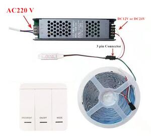 Stmívač pro LED pásky, digitální dálkové ovládání 12V/24V