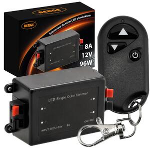 Stmívač LED ovladače pro pásky 12V 24V MONO regulátor s dálkovým ovládáním 8A 96W