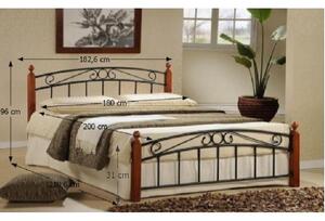 Dřevěná-kovová postel Dolores