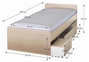 Jednolůžková postel 90 cm Dulce 80262 javor 23. Vlastní profesionální přeprava až k Vám domů 751364