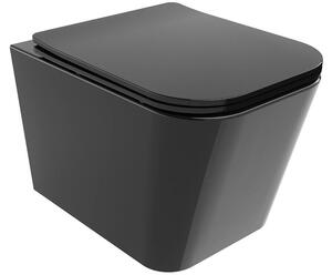 MEXEN - Teo Závěsná WC mísa včetně sedátka s slow-slim, Duroplastu, černá 30854070