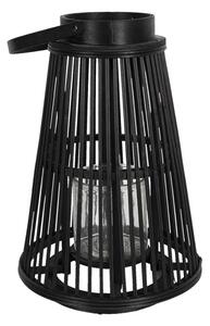 Černá dřevěná lucerna ve tvaru kuželu Eudo - Ø 28*40 cm