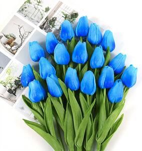 Bytová dekorace - kytice umělých tulipánů Balení: 5 ks, Barvy: K22 MODRÁ