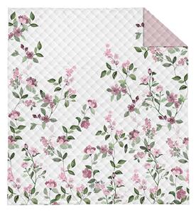 Luxusní přehoz na postel 220x240 cm - Pudrově růžové květy
