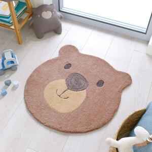 Kusový koberec Zest Kids Bear Face Brown-70x70