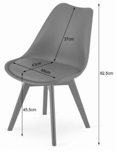 Bestent Jídelní židle 4ks šedé skandinávský styl Dark-Basic