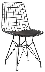 Kovová židle s polstrováním Nebula - černá