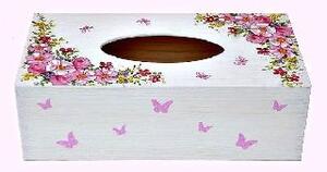 Box na kapesníky - květiny a motýlci