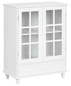 Prosklená komoda CARLET 71 cm Bílá