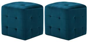 Noční stolky 2 ks modré 30 x 30 x 30 cm sametová látka