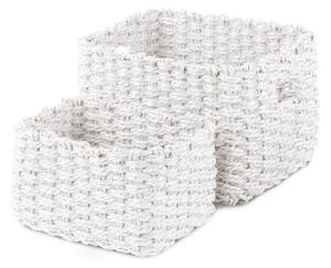 Set pletených košíků Compactor Lisou, 2 dílný - bílý