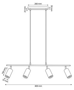 Brilagi - Lustr na lanku SELE 4xGU10/30W/230V béžová
