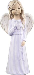 Fialový sádrový anděl Malgosia s motýlkem- 26 cm