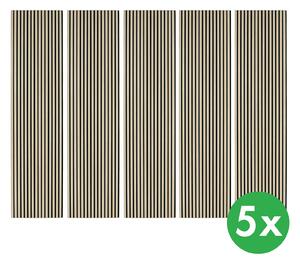Dřevěný akustický panel, 2400 x 600 mm, B2BP006, balení 5 ks, dub mořený