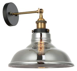Italux MBM-2381/1 GD+SG nástěnná lampa Hubert 1x40W | E27 - černá, zlatá, kouřové sklo