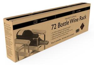 Pendeford Metal Spinnings Ltd Stojan na víno RTA na 72 lahví, tmavá borovice - pozinkovaná ocel / rozložený
