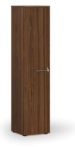 Úzká kancelářská skříň PRIMO WOOD, 400 x 420 x 1781 mm, ořech