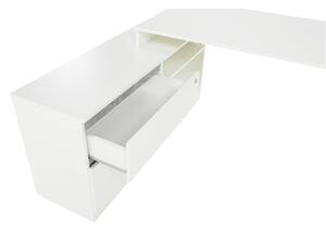 Rohový PC stolek Bill (bílá + beton). Vlastní profesionální přeprava až k Vám domů 794705