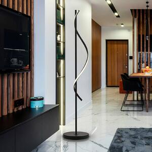 Schuller Valencia LED stojací lampa Boa, výška 170 cm, černá, kov, Černá, Obývací pokoj / jídelna, Hliník, Moderní