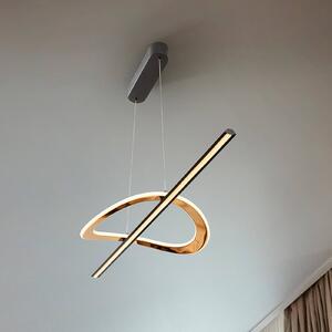 Schuller Valencia Závěsné LED světlo Enora, černá/zlatá, délka 120 cm,, stmívatelný, Černá, Obývací pokoj / jídelna, Hliník, Moderní
