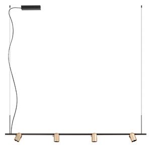 Redo 01-4214 Kobe, černo-hnědé závěsné svítidlo, LED 25W 2700K, stmívatelné TRIAC, průměr 6cm, délka 150cm
