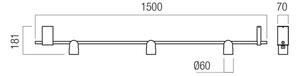 Redo 01-4213 Kobe, černo-hnědé stropní/nástěnné svítidlo, LED 20W 2700K, stmívatelné TRIAC, průměr 6cm, délka 150cm