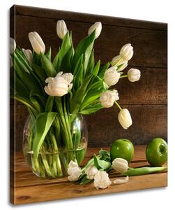 Obraz na plátně Bílé tulipány Rozměry: 120 x 80 cm