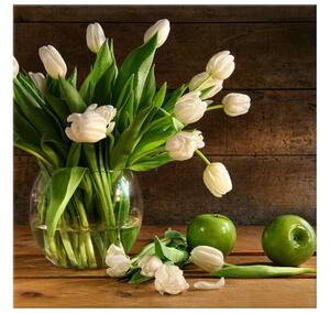 Obraz na plátně Bílé tulipány Rozměry: 120 x 80 cm