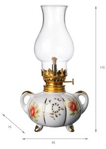 Brilagi - Petrolejová lampa MERLIN bílá/zlatá