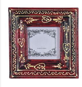Dřevěný rámeček na fotografii, ručně malovaný, 19x2x19cm (9A)