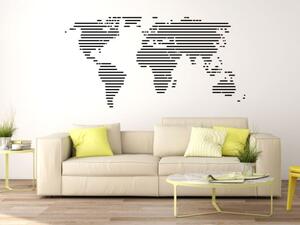 Samolepky na zeď - Mapa světa v pruzích - dekorace-steny.cz - 120 x 235 cm - 301