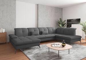 SEDACÍ SOUPRAVA, textil, tmavě šedá Sit & More - Sedací soupravy, Online Only