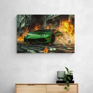 Obraz zelené Lamborghini Huracán