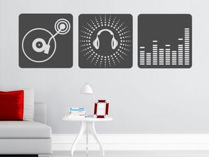 Samolepka na zeď - Hudba DJ - dekorace-steny.cz - 40 x 130 cm - 379