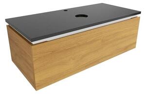 Koupelnová skříňka s žulovou krycí deskou SAT Feel 100x30x46 cm medový dub mat SATFEEL100DMZ