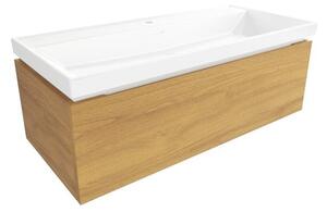 Koupelnová skříňka s umyvadlem SAT Feel 100x30x46 cm medový dub mat SATFEEL100DMU4