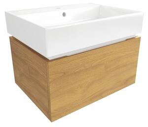 Koupelnová skříňka s umyvadlem SAT Feel 60x30x46 cm medový dub mat SATFEEL60DMU2