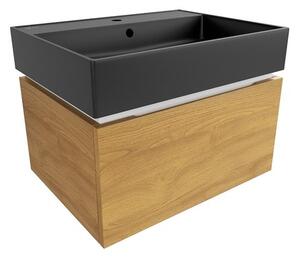 Koupelnová skříňka s umyvadlem SAT Feel 60x30x46 cm medový dub mat SATFEEL60DMU3