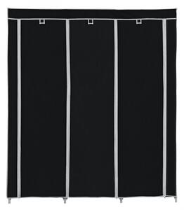 Goleto Látková šatní skříň 175 × 150 × 45 cm | černá