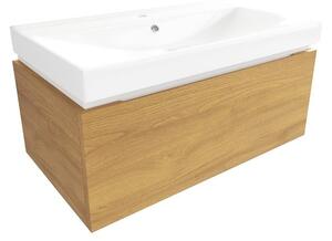 Koupelnová skříňka s umyvadlem SAT Feel 80x30x46 cm medový dub mat SATFEEL80DMU1