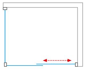 Obdélníkový sprchový kout CI D2L(R)+CI FXP Varianta: šířka dveří: 120 cm, šířka pevné stěny: 70 cm, orientace: Levá (dveře s pevným postranním dílem vlevo), kód produktu: CI D2L/1200_CI FXP/700, profily: brillant, výplň: transparent