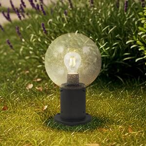 Lindby Stojanová lampa Dangan, černá/čirá, výška 32 cm, sklo, stmívatelný, Čirá / transparetní, Sklo, Moderní