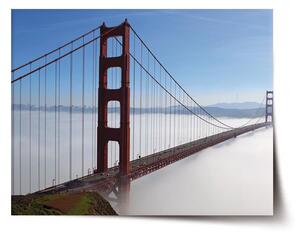 Sablio Plakát Golden Gate v mlze - 60x40 cm