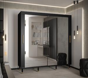 Šatní skříň Abi Calipso T3 Barva korpusu: Černá, Rozměry: 120 cm, Dveře: Černá + zrcadlo