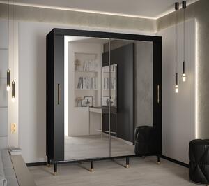 Šatní skříň Abi Calipso T3 Barva korpusu: Černá, Rozměry: 120 cm, Dveře: Černá + zrcadlo