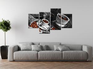 Obraz na plátně Káva arabica - 4 dílný Rozměry: 120 x 70 cm